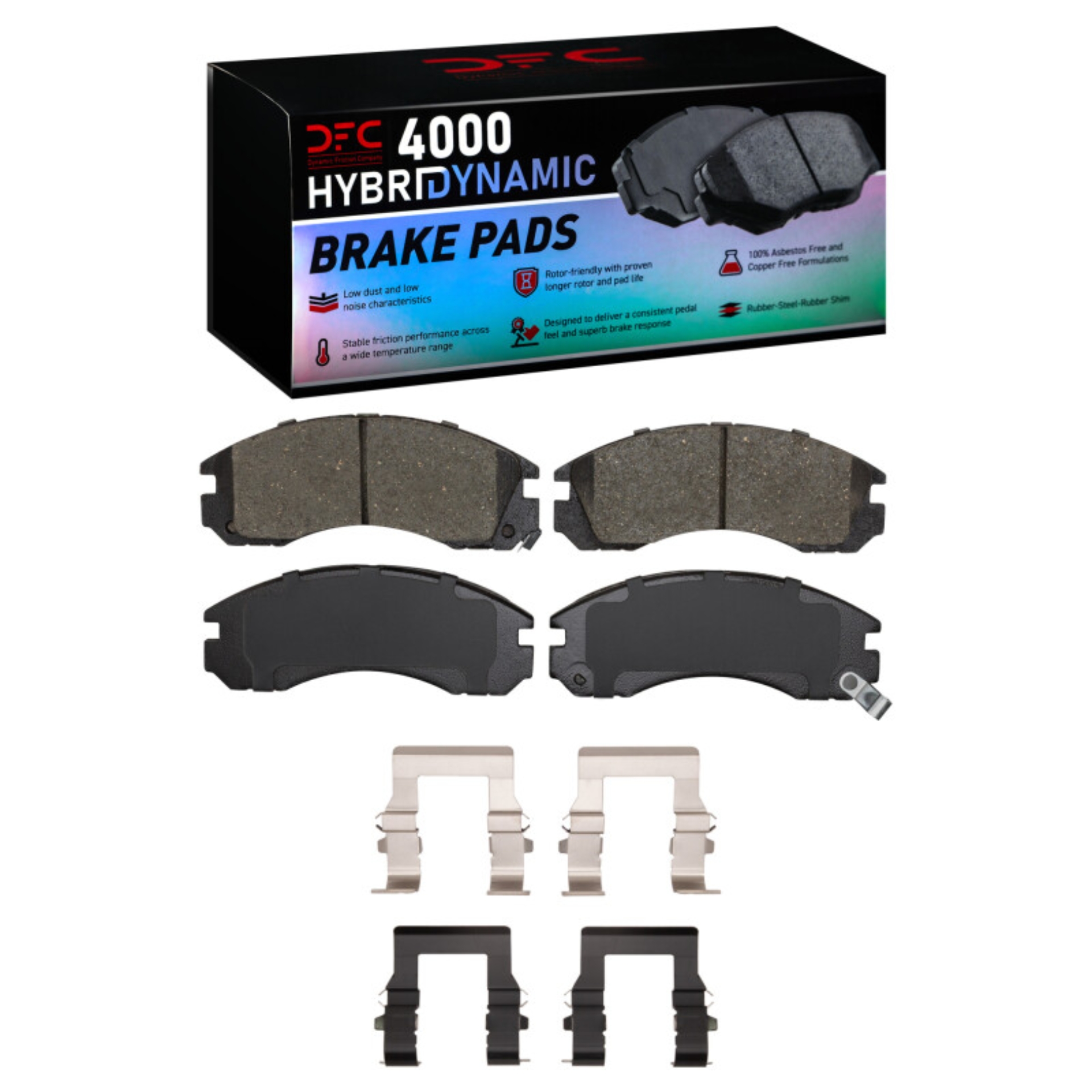 Picture of DFC 91-99 Mitsubishi 3000GT Front 4000 HybriDynamic Brake Pads and Hardware Kit