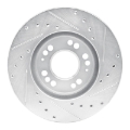Picture of R1 1991-2004 Dodge STEALTH Front Left Drilled & Slotted Silver Brake Rotor