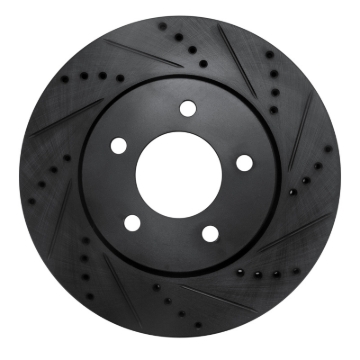 Picture of R1 04-08 Chrysler Pacifica Front Right Drilled & Slotted Black Brake Rotor