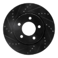 Picture of R1 04-08 Chrysler Pacifica Front Left Drilled & Slotted Black Brake Rotor