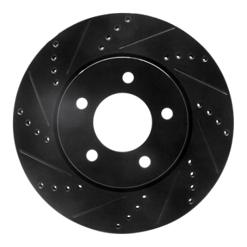 Picture of R1 04-08 Chrysler Pacifica Front Left Drilled & Slotted Black Brake Rotor