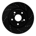 Picture of R1 20-25 Chrysler Pacifica Front Right Drilled & Slotted Black Brake Rotor