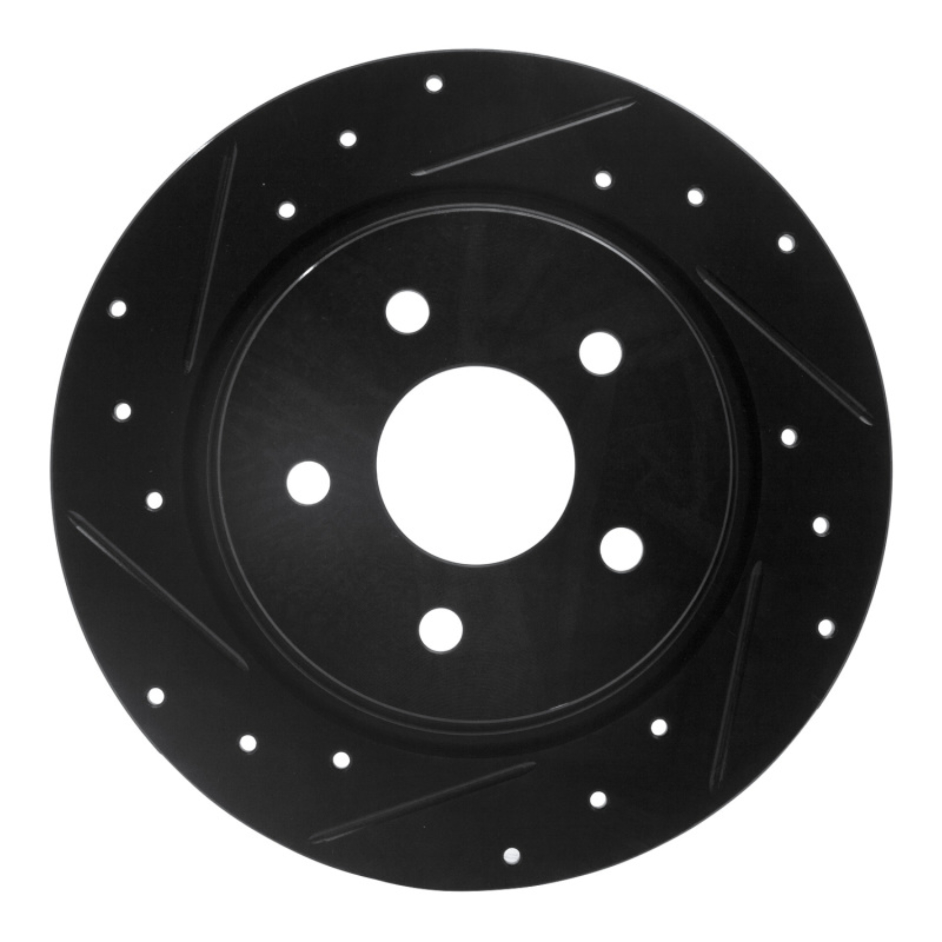 Picture of R1 20-25 Chrysler Pacifica Rear Left Drilled & Slotted Black Brake Rotor