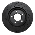 Picture of R1 04-08 Chrysler Pacifica Front Right Drilled & Slotted Black Brake Rotor