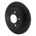 Picture of R1 04-08 Chrysler Pacifica Rear Left Drilled & Slotted Black Brake Rotor