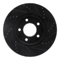 Picture of R1 04-08 Chrysler Pacifica Front Left Drilled & Slotted Black Brake Rotor