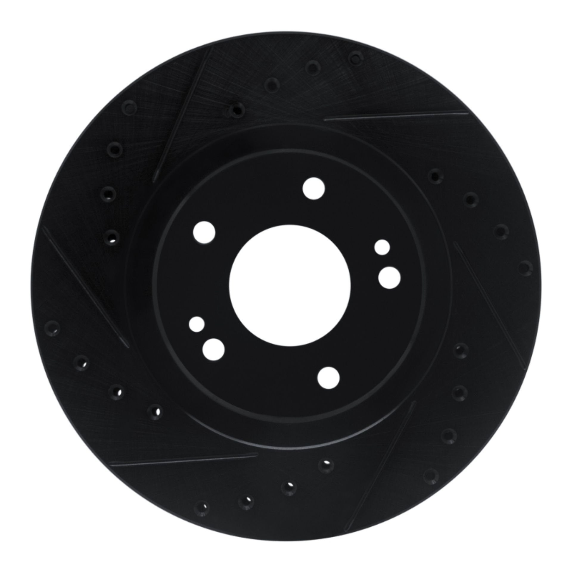 Picture of R1 91-93 Dodge STEALTH Front Left Drilled & Slotted Black Brake Rotor