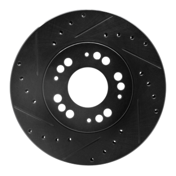 Picture of R1 91-04 Dodge STEALTH Front Left Drilled & Slotted Black Brake Rotor