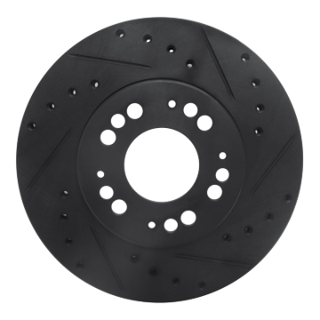 Picture of R1 91-04 Dodge STEALTH Front Right Drilled & Slotted Black Brake Rotor