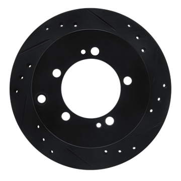 Picture of R1 91-99 Dodge STEALTH Rear Right Drilled & Slotted Black Brake Rotor