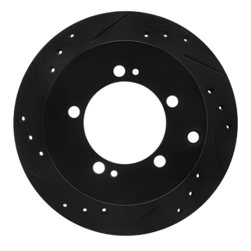 Picture of R1 91-99 Dodge STEALTH Rear Left Drilled & Slotted Black Brake Rotor