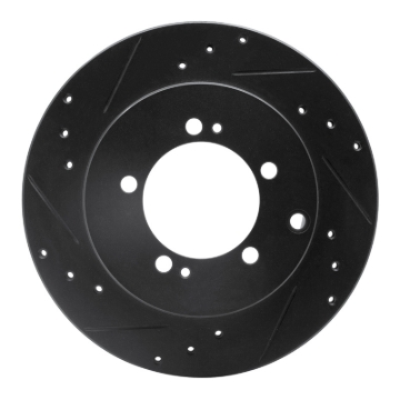Picture of R1 91-93 Dodge STEALTH Rear Left Drilled & Slotted Black Brake Rotor