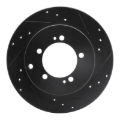 Picture of R1 91-93 Dodge STEALTH Rear Right Drilled & Slotted Black Brake Rotor