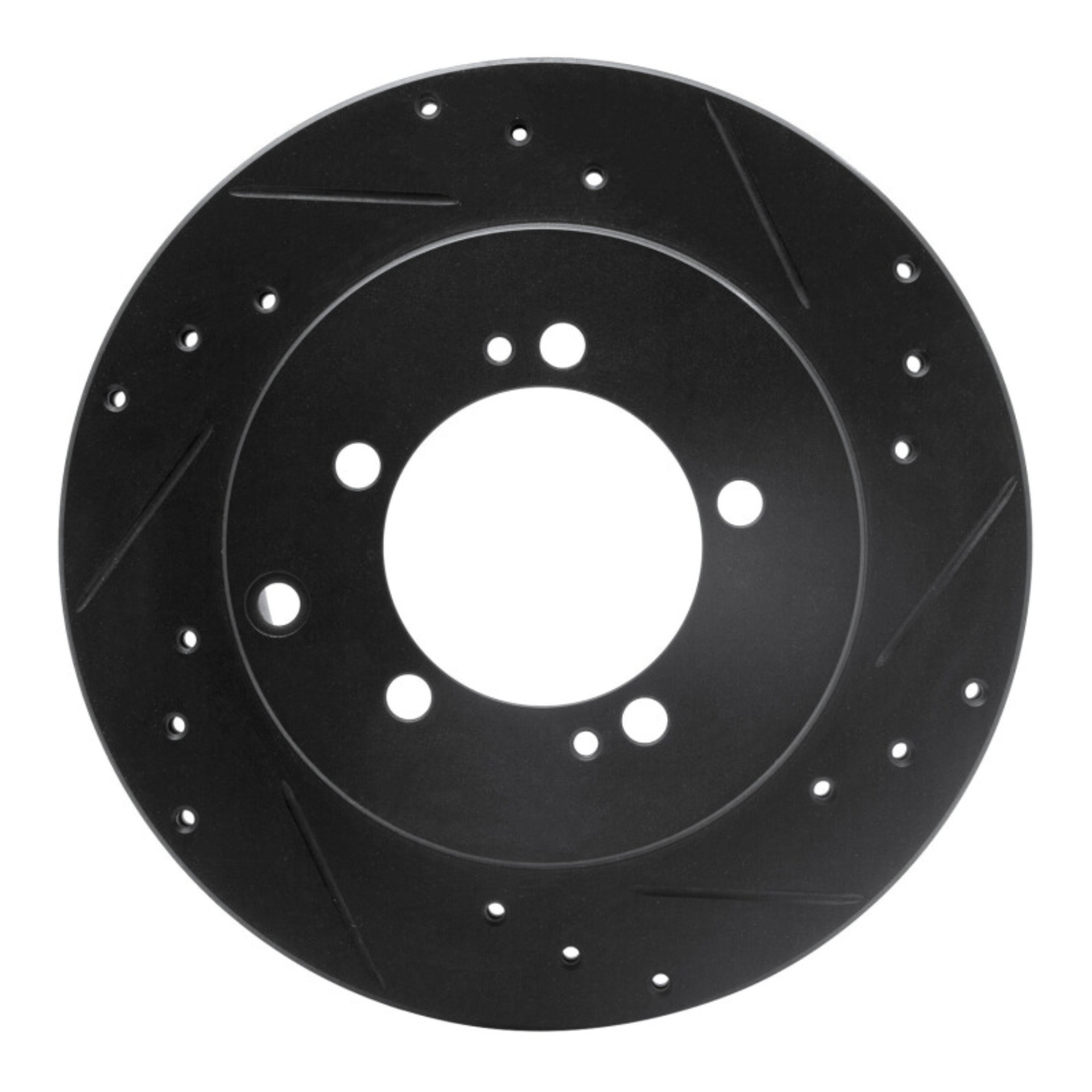 Picture of R1 91-93 Dodge STEALTH Rear Right Drilled & Slotted Black Brake Rotor