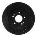 Picture of R1 91-93 Dodge STEALTH Front Right Drilled & Slotted Black Brake Rotor