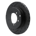 Picture of R1 91-93 Dodge STEALTH Rear Left Drilled & Slotted Black Brake Rotor