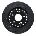 Picture of R1 93-99 Dodge STEALTH Front Left Drilled & Slotted Black Brake Rotor