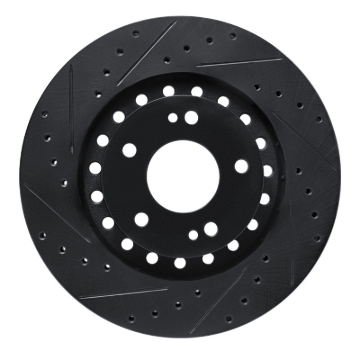 Picture of R1 93-99 Dodge STEALTH Front Left Drilled & Slotted Black Brake Rotor