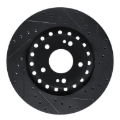 Picture of R1 93-99 Dodge STEALTH Front Right Drilled & Slotted Black Brake Rotor