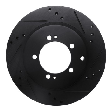 Picture of R1 93-99 Dodge STEALTH Rear Right Drilled & Slotted Black Brake Rotor