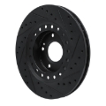 Picture of R1 93-99 Dodge STEALTH Front Left Drilled & Slotted Black Brake Rotor