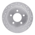 Picture of R1 04-08 Chrysler Pacifica Rear Right Drilled & Slotted Silver Brake Rotor