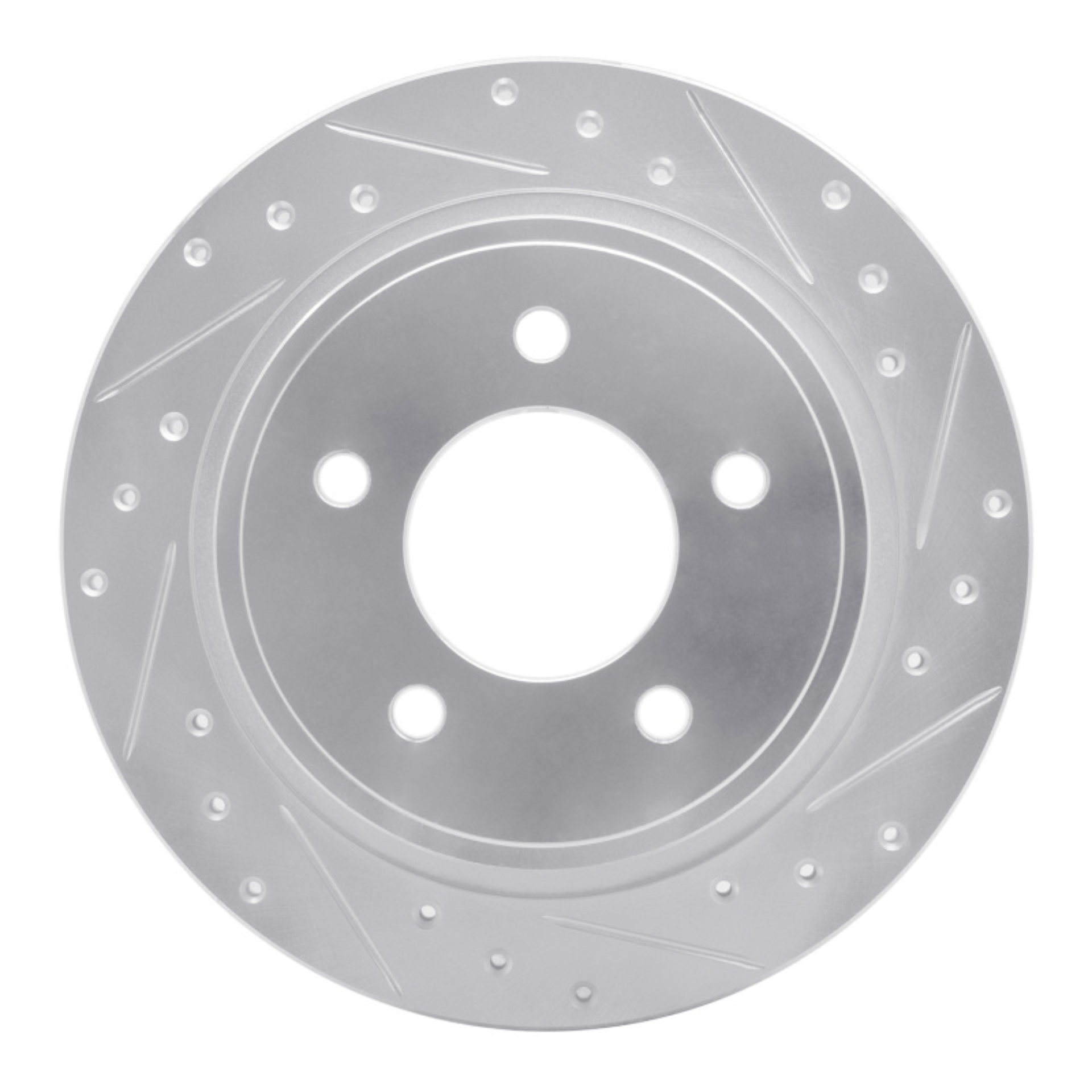 Picture of R1 04-08 Chrysler Pacifica Rear Right Drilled & Slotted Silver Brake Rotor
