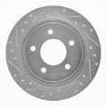 Picture of R1 04-08 Chrysler Pacifica Rear Left Drilled & Slotted Silver Brake Rotor