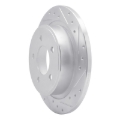 Picture of R1 04-08 Chrysler Pacifica Rear Right Drilled & Slotted Silver Brake Rotor
