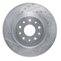 Picture of R1 20-25 Chrysler Pacifica Front Left Drilled & Slotted Silver Brake Rotor
