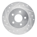 Picture of R1 20-25 Chrysler Pacifica Rear Left Drilled & Slotted Silver Brake Rotor