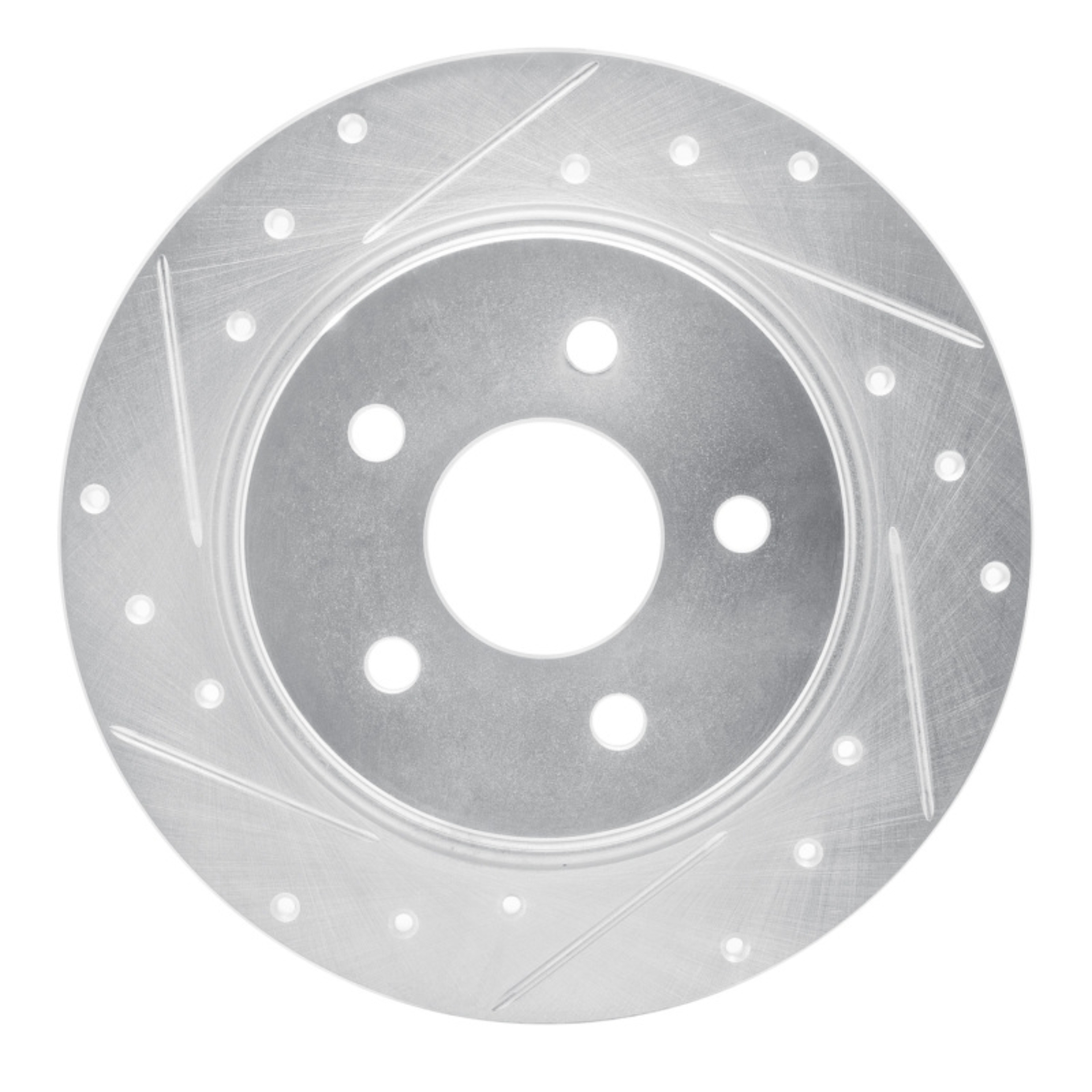 Picture of R1 20-25 Chrysler Pacifica Rear Left Drilled & Slotted Silver Brake Rotor