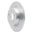 Picture of R1 20-25 Chrysler Pacifica Rear Right Drilled & Slotted Silver Brake Rotor