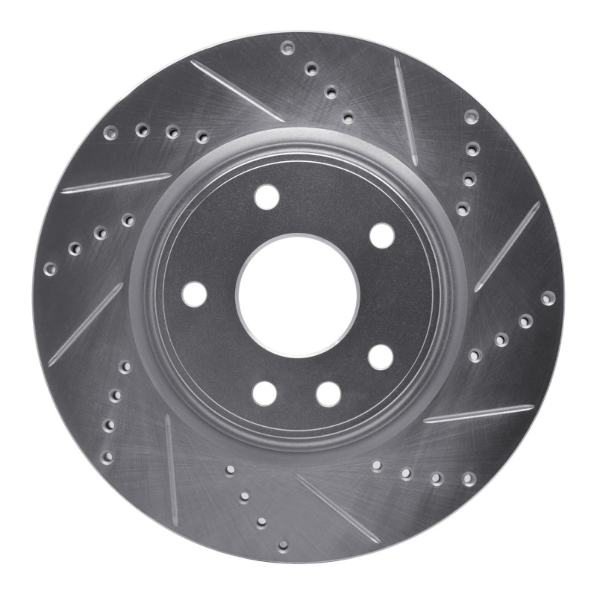 Picture of R1 12-25 Chrysler Pacifica Front Right Drilled & Slotted Silver Brake Rotor