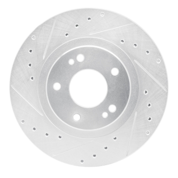 Picture of RNC Brake Rotor - Drill & Slot - R1 91-93 Dodge STEALTH Front Left Drilled & Slotted Silver Brake Rotor rnc631-72014L