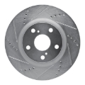 Picture of RNC Brake Rotor - Drill & Slot - R1 93-99 Dodge STEALTH Front Left Drilled & Slotted Silver Brake Rotor rnc631-72031L