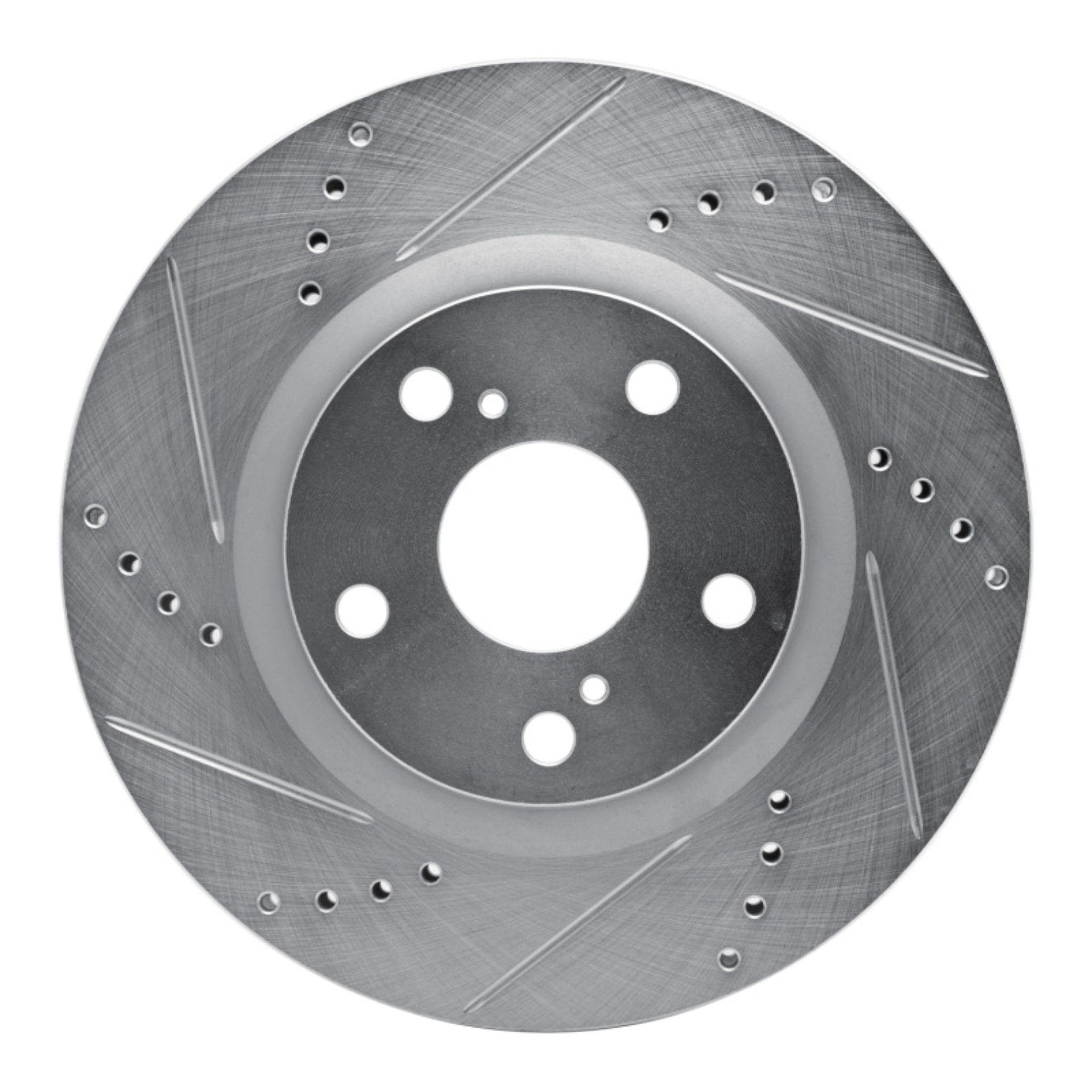 Picture of RNC Brake Rotor - Drill & Slot - R1 93-99 Dodge STEALTH Front Left Drilled & Slotted Silver Brake Rotor rnc631-72031L