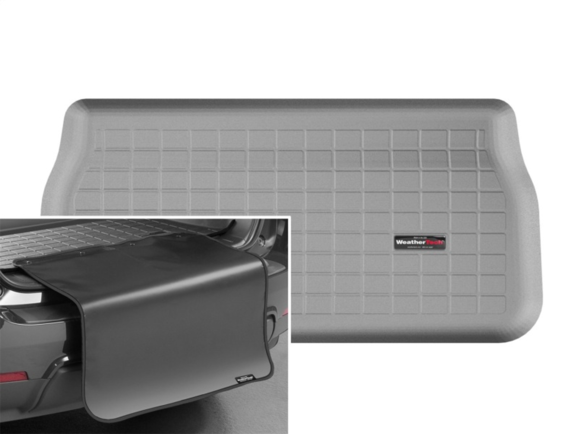 Picture of WeatherTech 2017+ Chrysler Pacifica Cargo Liners w/ Bumper Protector - Grey (Behind 3rd Row)
