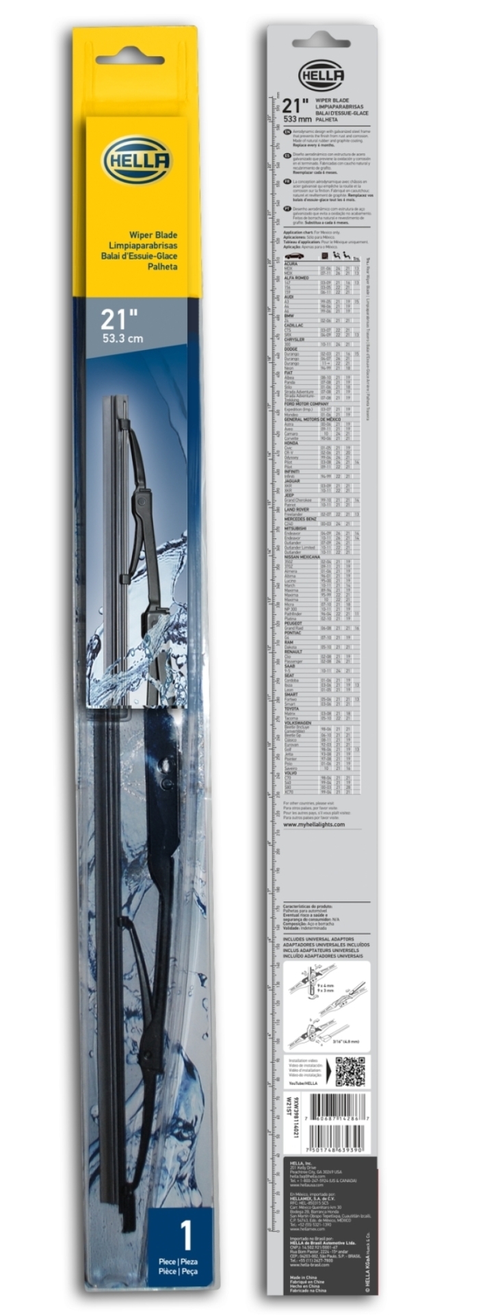 Picture of Hella Wiper Blades Exterior Trim - 9XW398114021