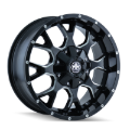 Picture of Mayhem 8015 Warrior 17x7.5 / 5x108 BP / 40mm Offset / 72.62mm Hub Black w/ Milled Spokes Wheel