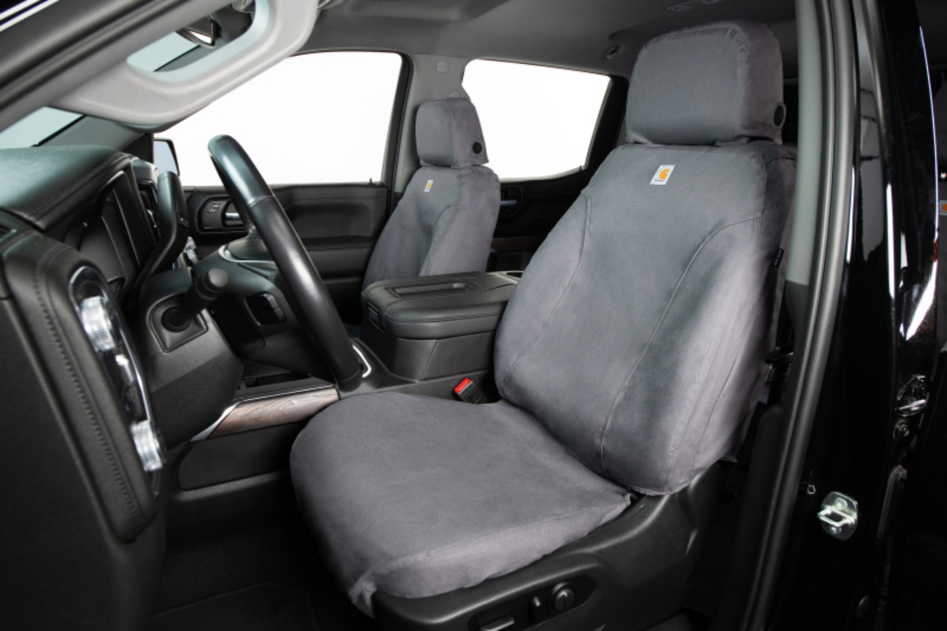 Picture of Covercraft 18-21 Chrysler Pacifica Carhartt SeatSaver Custom Front Row Seat Covers - Gravel