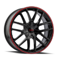 Picture of Touren 3260 TR60 18x8 / 5x100/114.3 BP / 40mm Offset / 72.62mm Hub Gloss Black w/ Red Ring Wheel