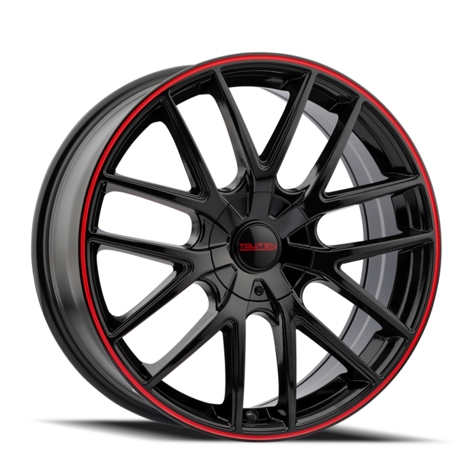 Picture of Touren 3260 TR60 18x8 / 5x108/114.3 BP / 40mm Offset / 72.62mm Hub Gloss Black w/ Red Ring Wheel
