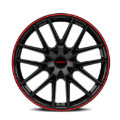 Picture of Touren 3260 TR60 18x8 / 5x108/114.3 BP / 40mm Offset / 72.62mm Hub Gloss Black w/ Red Ring Wheel